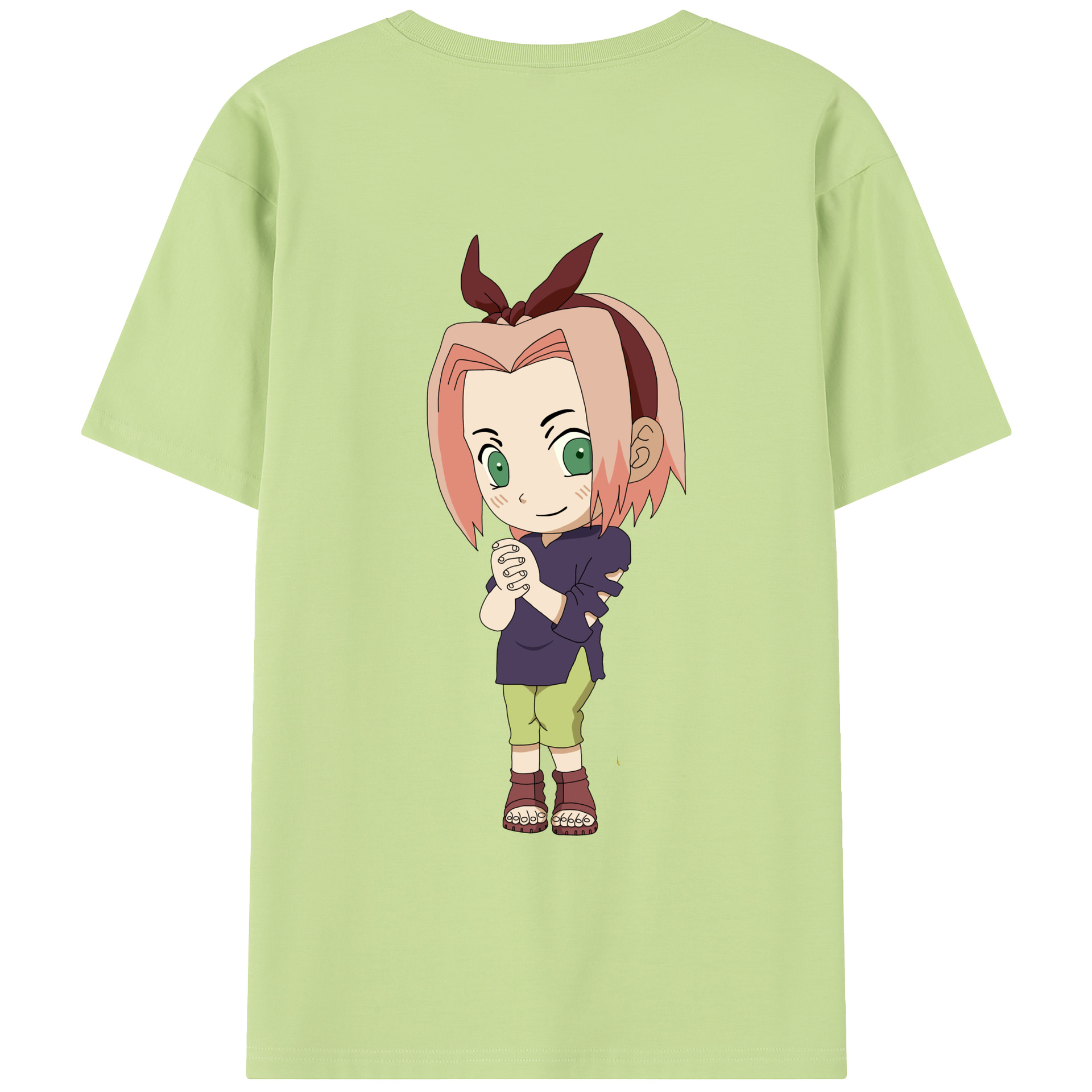 （画像用） NARUTO -ナルト- 春野サクラ Haruno Sakura 綿100％半袖Tシャツ（背面プリント）